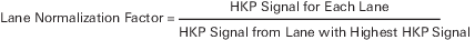 Western blot HKP lane normalization factor formula