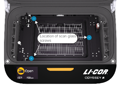 Odyssey M scan glass screw locations