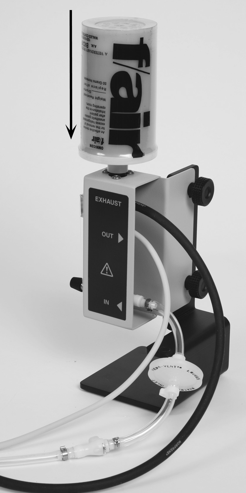 Pearl docking station rotameter with charcoal filter