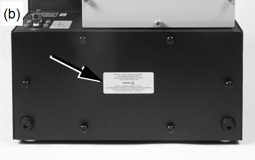 Pearl Trilogy laser radiation label on lower panel