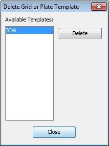 Image Studio 5.0 Delete Grid or Plate Template dialog