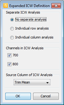 Image Studio 5.0 Expanded ICW Definition dialog