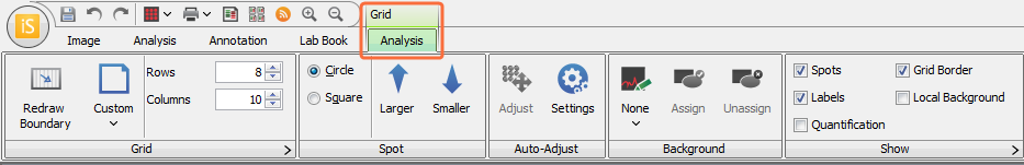 Image Studio 5.0 Grid Analysis tab