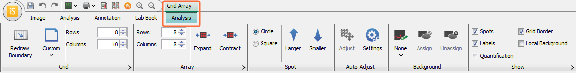 Image Studio 5.0 Grid Array Analysis tab