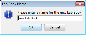 Lab Book Layout dialog