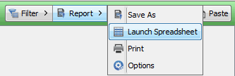 Image Studio launch spreadsheet report option