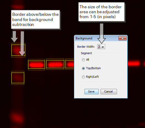 Image Studio local border and background dialog