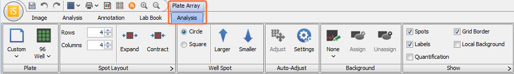 Image Studio 5.0 Plate Array Analysis tab