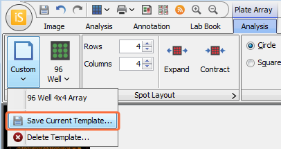 Image Studio 5.0 Save Current Template for Plate Array Template