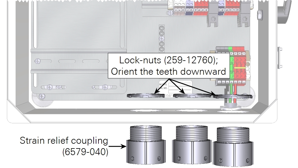 Attach the locknuts to the fittings