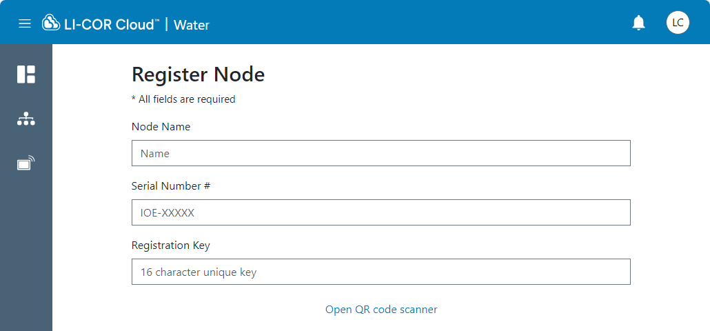 The device interface allows you to name a IoE Module and enter the ID to connet.