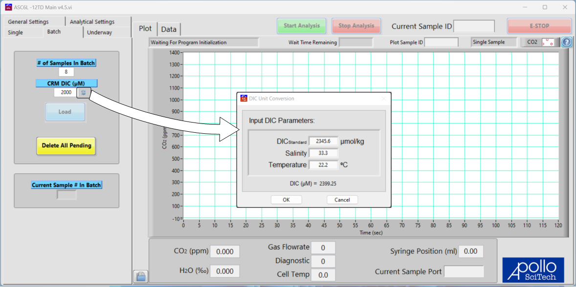 Input DIC parameters