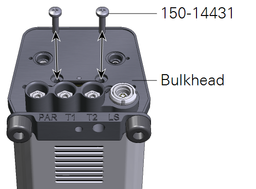 The bulkhead is attached with two screws.